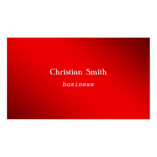 Minimal and  modern red Business Card (front side)