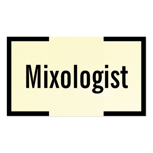 Minimal Black Border Mixologist Business Card (front side)