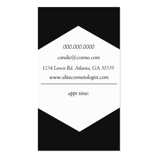 Minimal Brushed Cosmetologist/Barber Biz Card Business Card Template (back side)