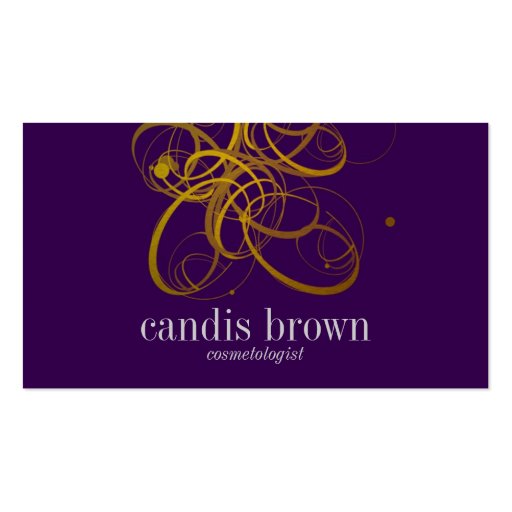 Minimal Chic Faux Gold Cosmetologist Business Card (front side)