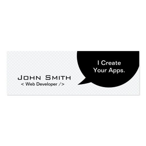 Minimal Dialog Web Developer Mini Business Card
