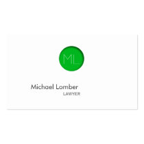 Minimal Green Embossed Dot Monogram Business Card business cards