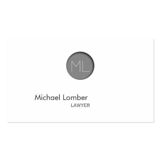 Minimal Grey Embossed Dot Monogram Business Card