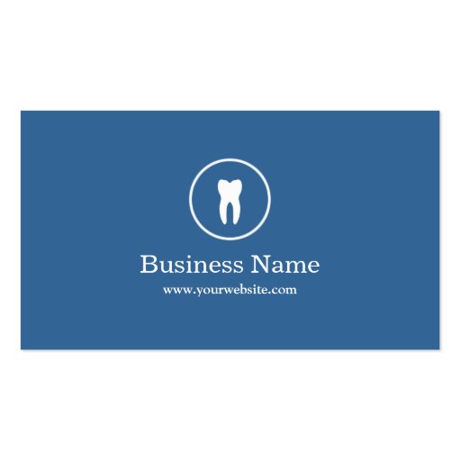 Minimal Plain Blue Dental Business Card (front side)