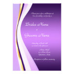 Minimal  purple line Wedding Invitation invitations