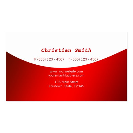 Minimal Red and White Business Card (back side)