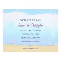 Minimalist Artsy Beach Save the Date Announcements invitations