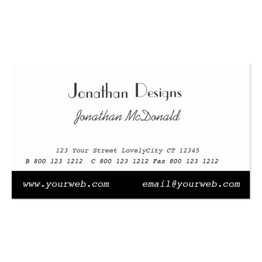 Minimalist Black and White Business Card Template (front side)