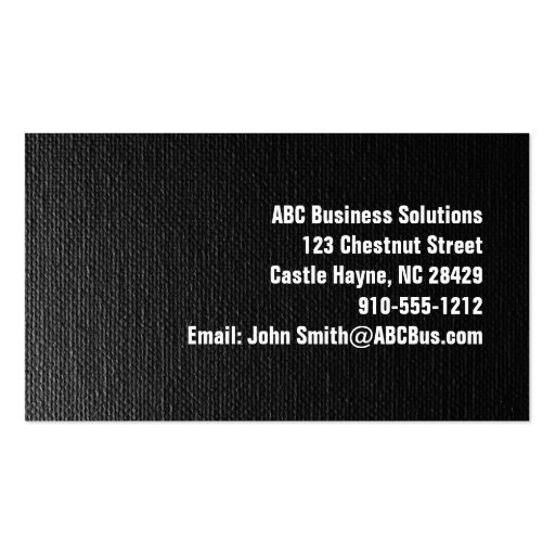 Minimalist Black Modern Professional Business Card (back side)