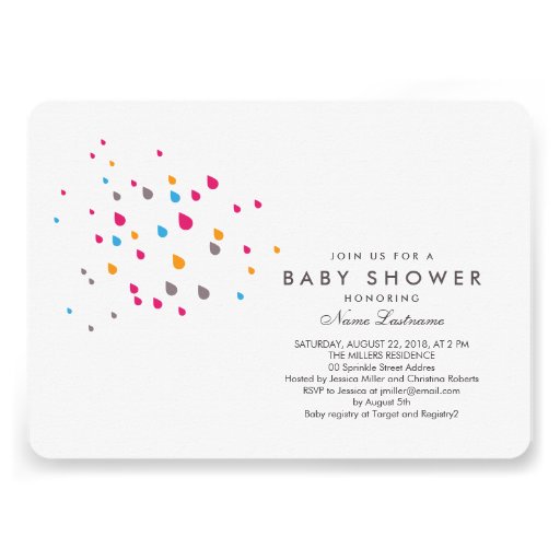 Minimalist Colorful Baby Shower Invitation Rounded