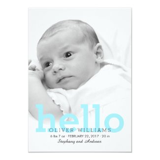 Minimalist Hello Baby Birth Photo Announcement