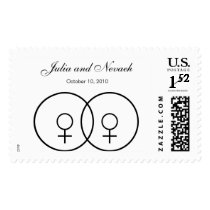 Minimalist Lesbian Wedding Invitation postage