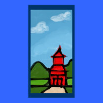 Minimalist Pagoda Poster posters by elledeegee Minimalist Pagoda Poster posters
