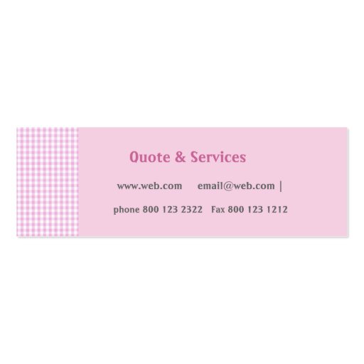 Minimalist Pink Plain Minicard Business Card Template (back side)