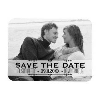 Minimalist Save the Date simple wedding photo Flexible Magnet