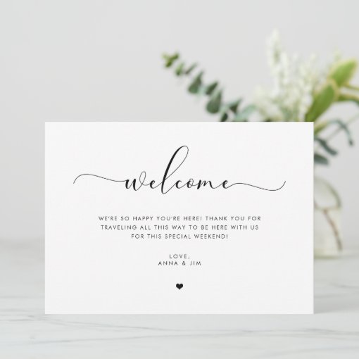 Minimalist Wedding Welcome Bag Insert Card Zazzle