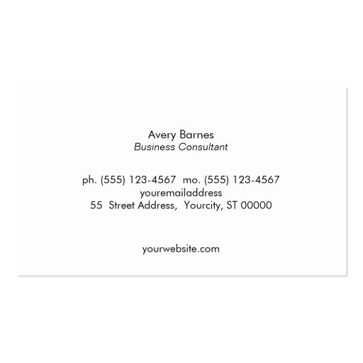 Minimalist Yellow and Black Monogram Modern White Business Cards (back side)