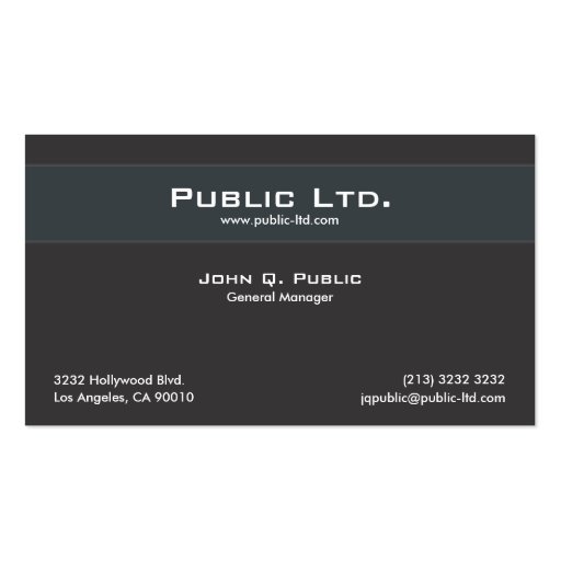 Minimalistic Black Business Card (front side)