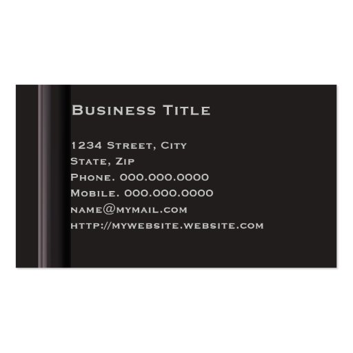 Minimalistic Black Corporate  Business Card (back side)