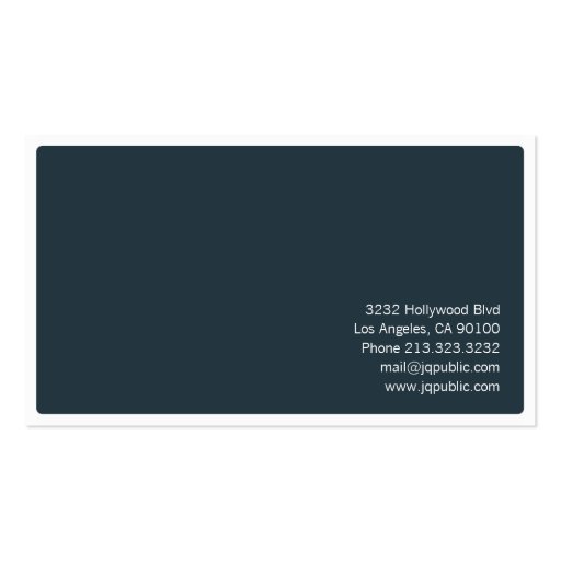 Minimalistic Dark Grey Blue Business Card (back side)