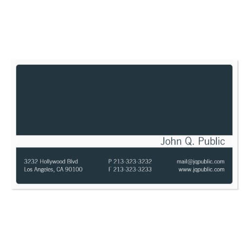 Minimalistic Dark Grey Blue Business Card #2 (front side)