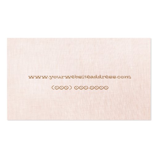 Minimalistic is Sweet Light  Pink Linen Look Business Card Template (back side)