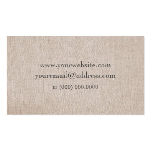 Minimalistic Linen Business Card (back side)