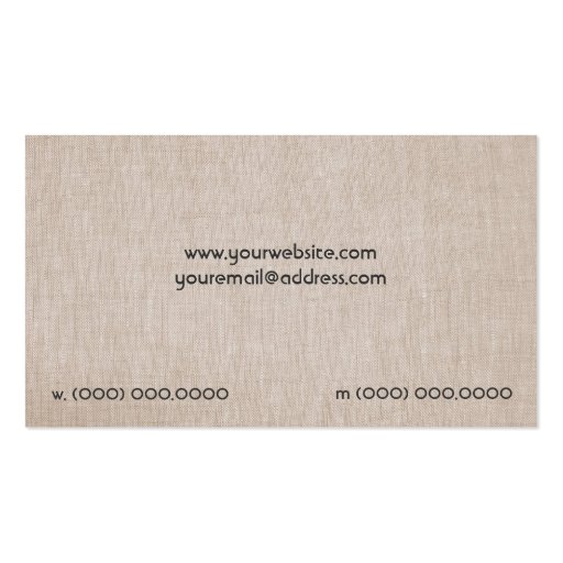 Minimalistic Linen Look Business Card (back side)