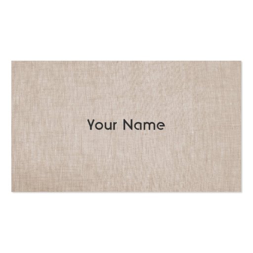 Minimalistic Linen Look Business Card (front side)