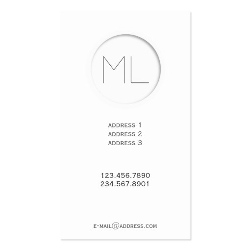 Minimalistic modern Business Card (back side)