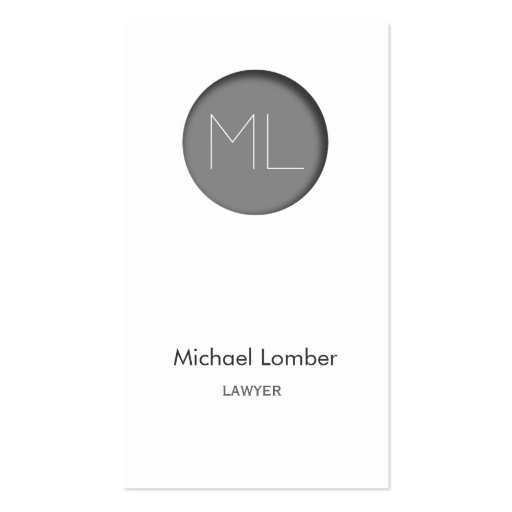 Minimalistic modern Business Card grey circle (front side)