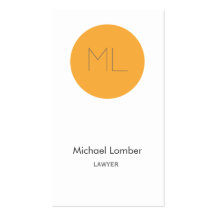 Minimalistic modern Business Card orange circle