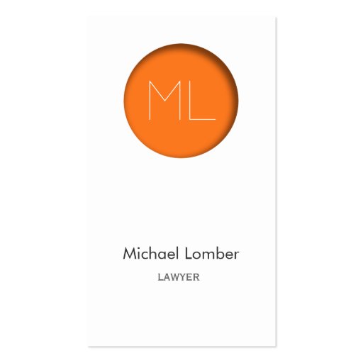 Minimalistic modern Business Card orange circle