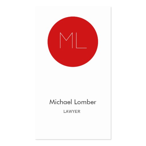 Minimalistic modern Business Card red circle (front side)