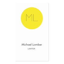 Minimalistic modern Business Card yellow circle business cards