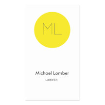 Minimalistic modern Business Card yellow circle