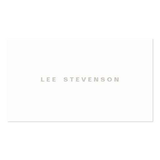Minimalistic Modern Plain White Professional Business Cards (front side)