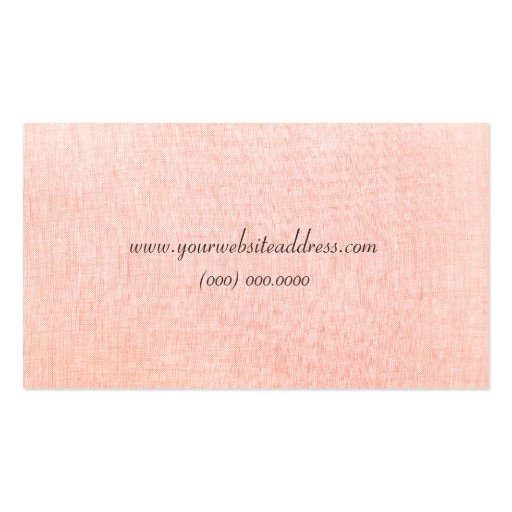 Minimalistic Pink Faux Linen Business Card (back side)