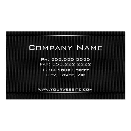 Minimalistic  Professional Black Herringbone Business Card Templates (back side)