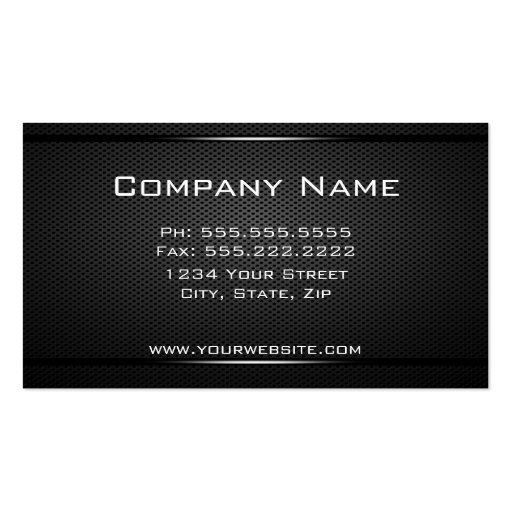 Minimalistic  Professional Black Metal Textured Business Card Template (back side)