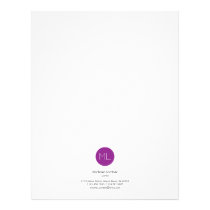 Minimalistic Purple Circle Monogram Letterhead