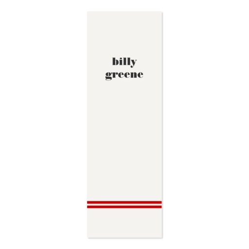 Minimalistic Red Striped Mini Business Card (front side)