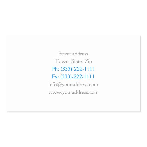 Minimalistic White & Blue Cleaning Service Card Business Cards (back side)