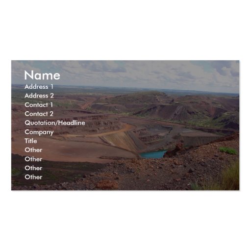 Mining Operations At Paraburdoo Mine Business Cards (front side)