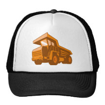 mining truck low angle retro style mesh hat