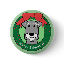 Miniture Schnauzer Christmas buttons