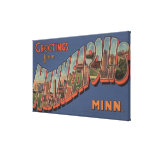 Minneapolis, Minnesota - Large Letter Scenes Gallery Wrap Canvas