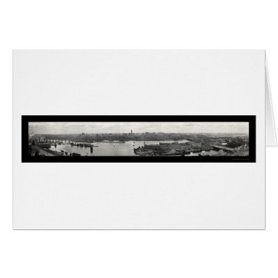 Minneapolis MN Skyline Photo 1912 Greeting Cards by lc_panoramicphotos