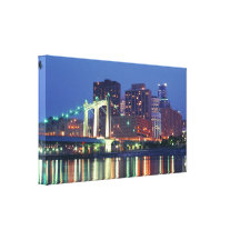 Minneapolis Skyline at Night Stretched Canvas Prints
