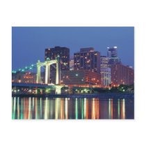 Minneapolis Skyline at night Postcard